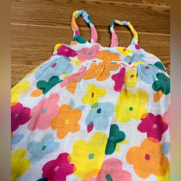 Angel Dear Organic Cotton Muslin Floral Romper 3-6M - Picture 2 of 5